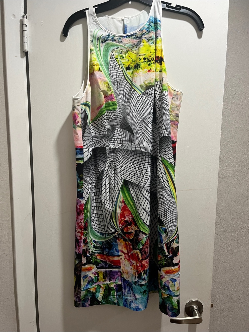 Clover Canyon Multicolor Abstract Mesh-Overlay Sleeveless Dress